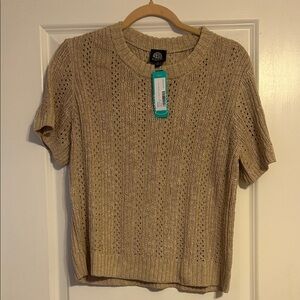 Bobeau Tan Crew Neck Sweater
